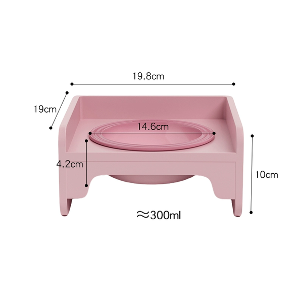 Square Dual-Ceramic Cat Bowl Set - Anti-Tip, Leak-Proof