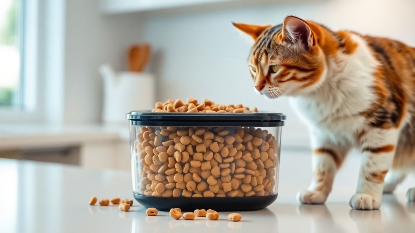 Keep Your Cat's Food Fresh with a Rotating Cat Food Storage Container