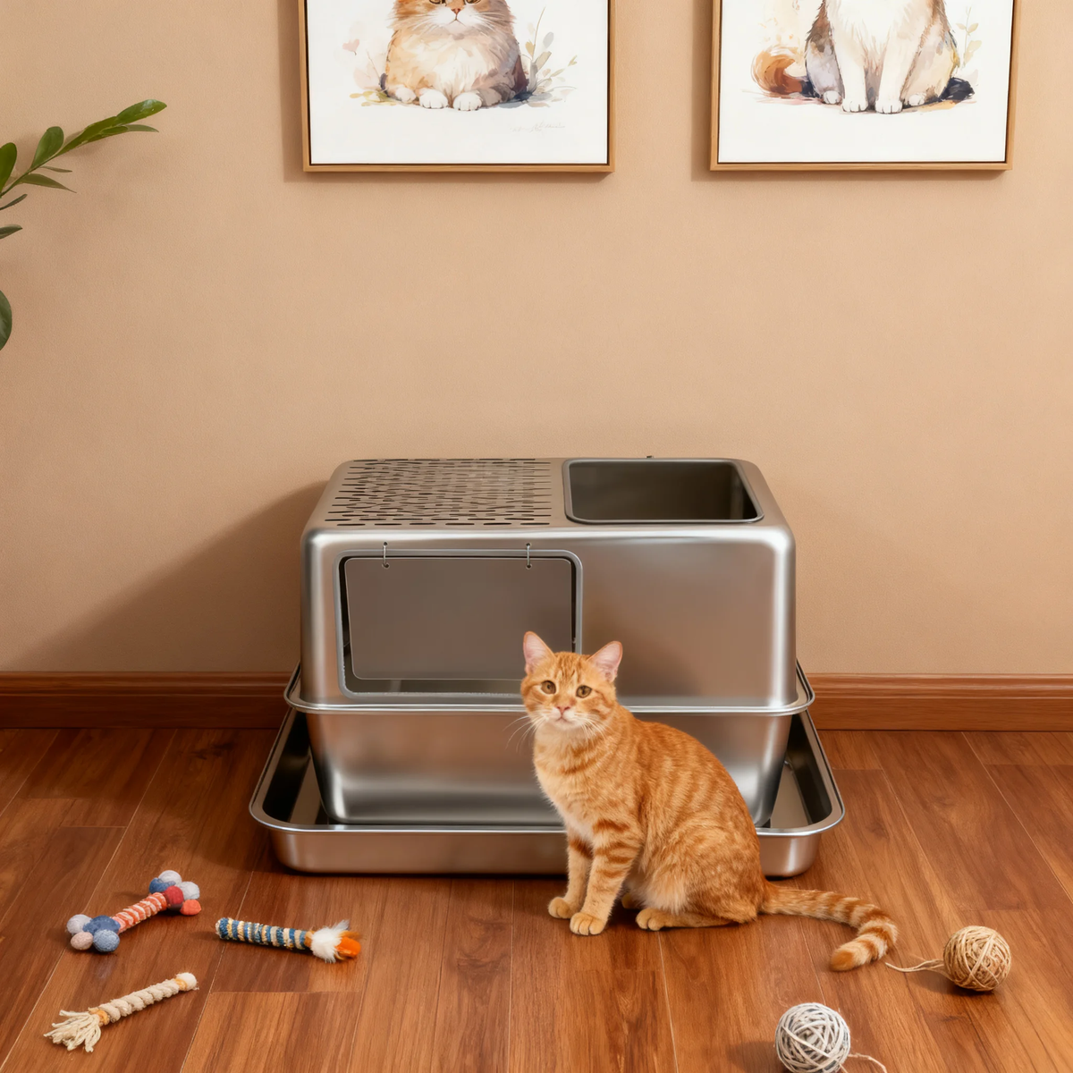 Stainless Steel Cat Litter Box