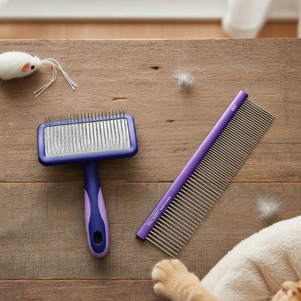 Pet Comb Set (Soft Pin Comb + Rake Comb)