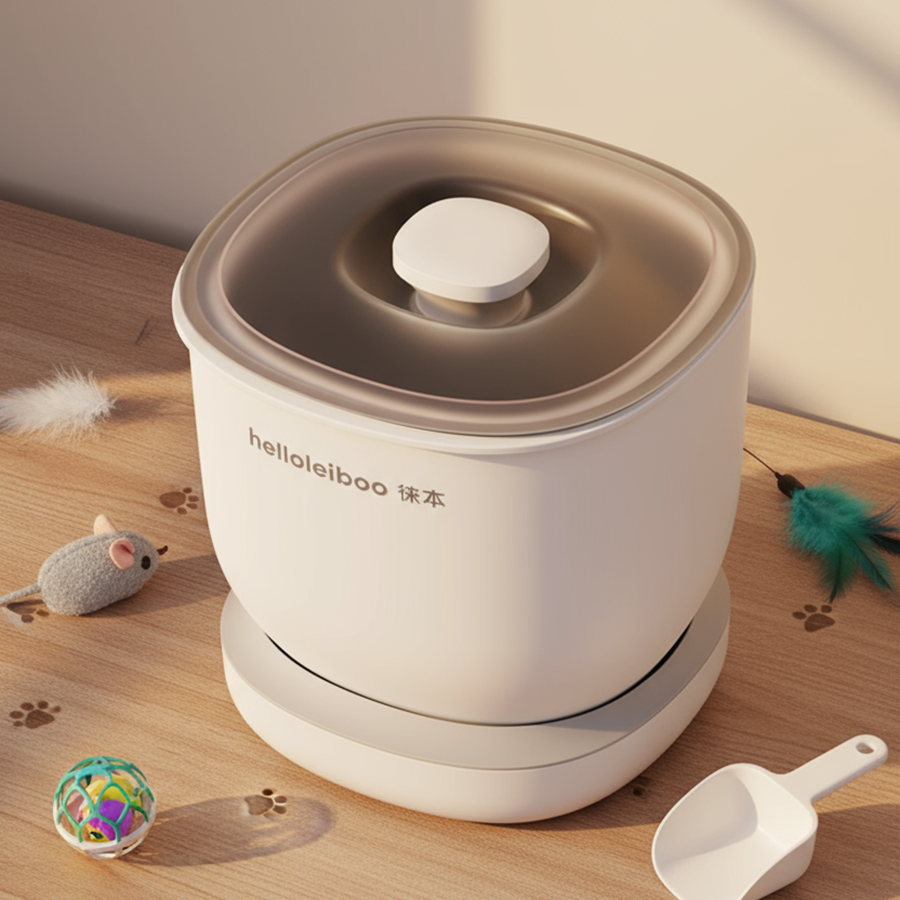 Cat Food Storage Container - Rotatable, Airtight, Anti-Tamper