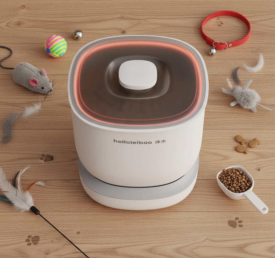 Cat Food Storage Container - Rotatable, Airtight, Anti-Tamper