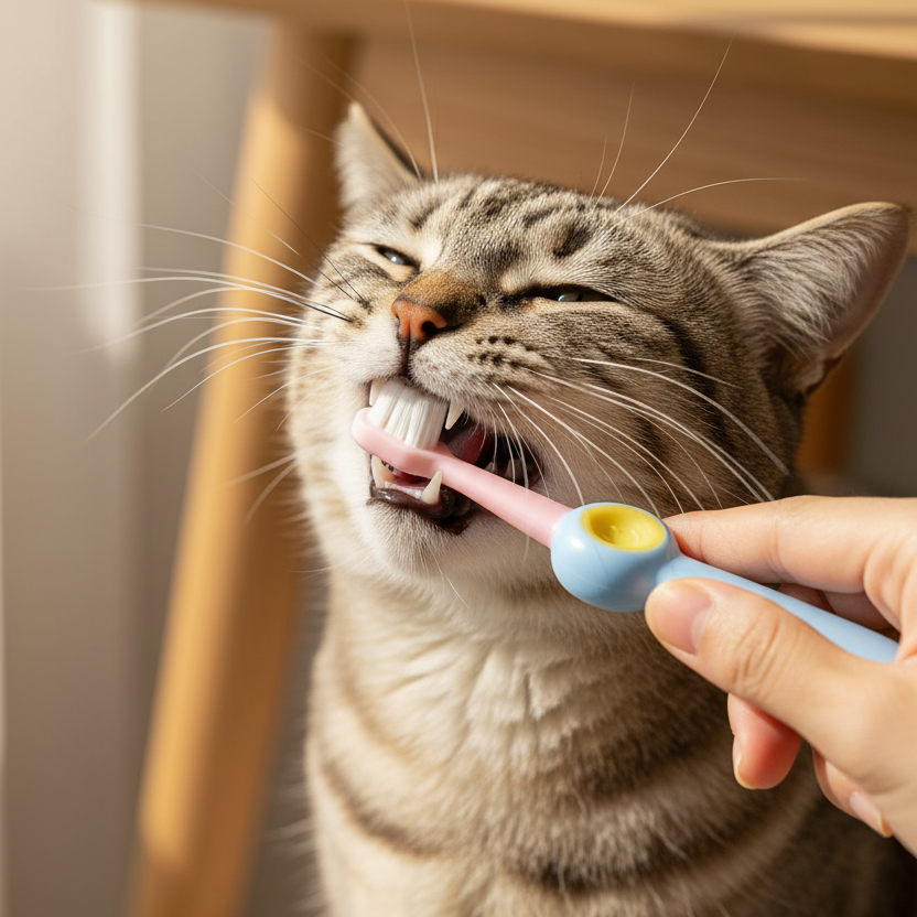 Cat Soft Bristle Toothbrush - Gentle Oral Care, Anti-Shedding Bristles