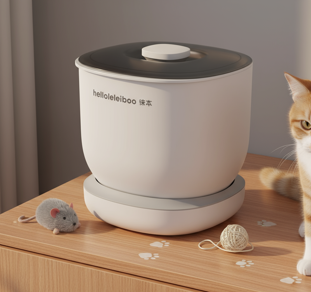 Cat Food Storage Container - Rotatable, Airtight, Anti-Tamper
