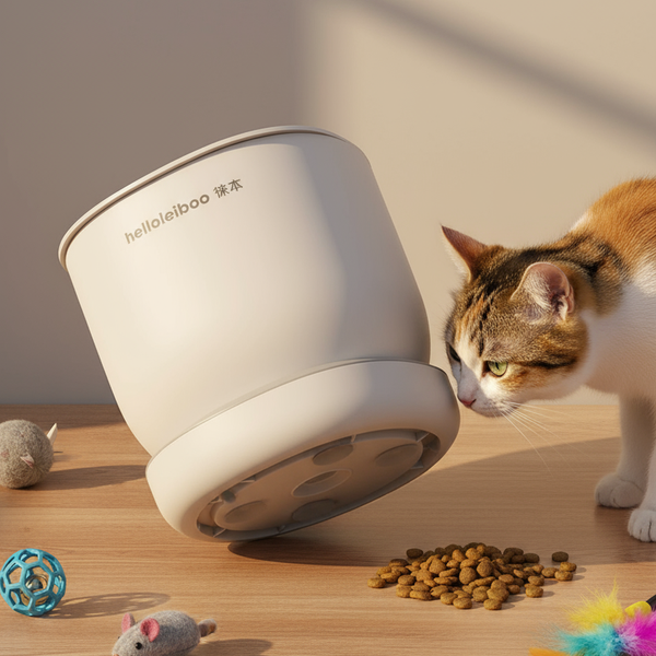 Cat Food Storage Container - Rotatable, Airtight, Anti-Tamper