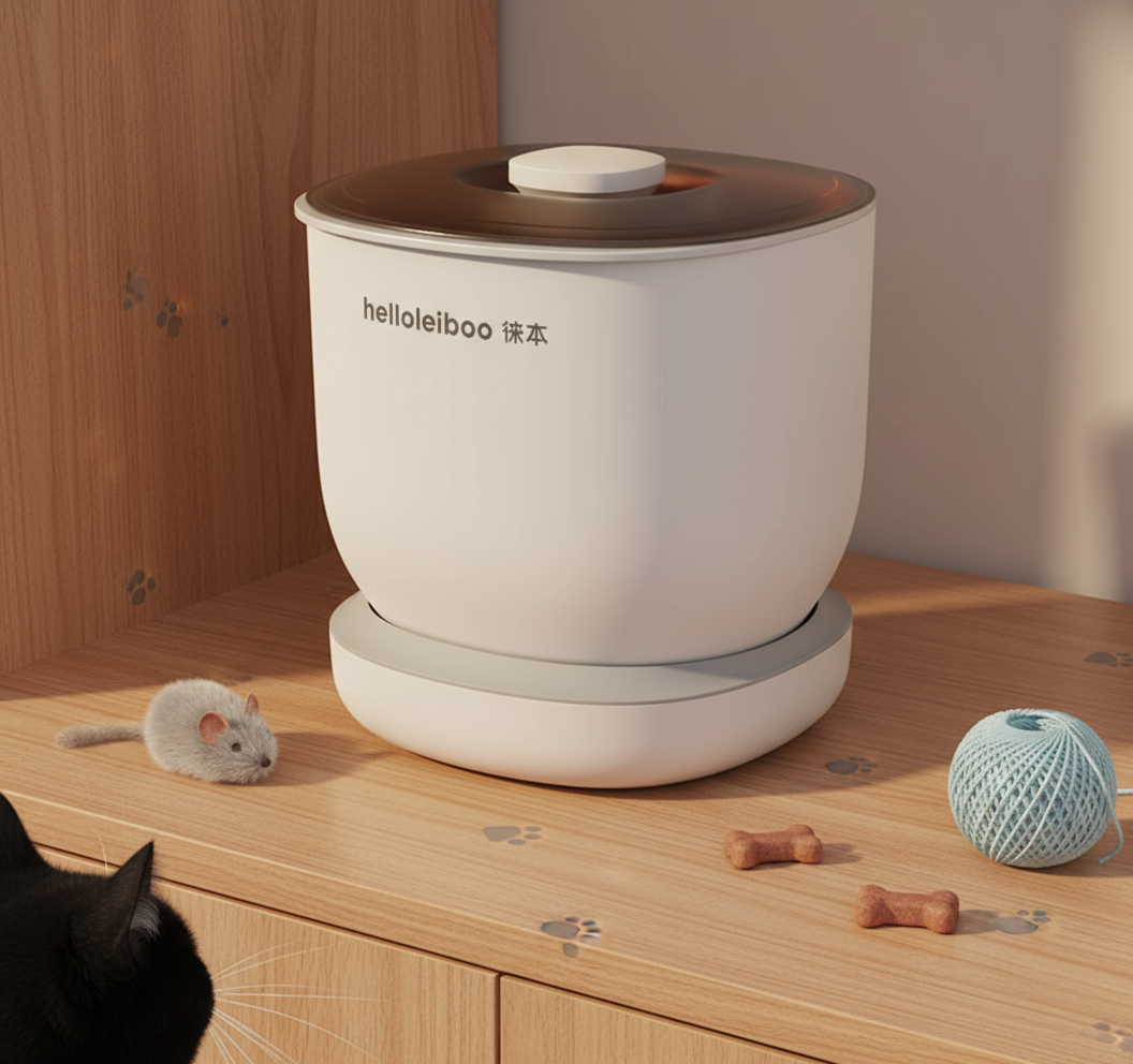 Cat Food Storage Container - Rotatable, Airtight, Anti-Tamper