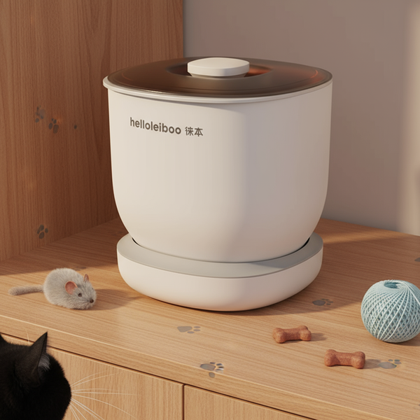 Cat Food Storage Container - Rotatable, Airtight, Anti-Tamper