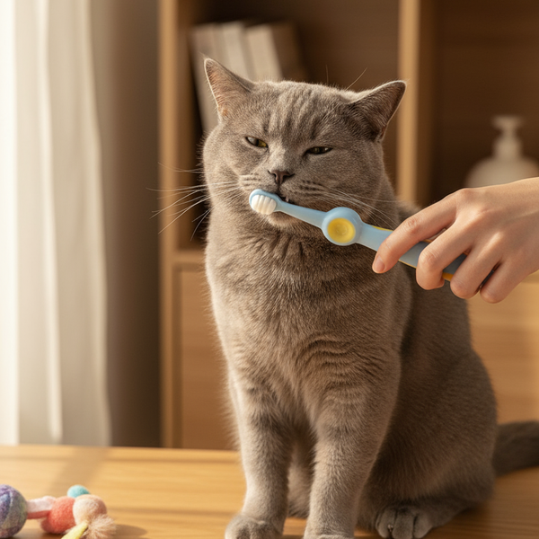Cat Soft Bristle Toothbrush - Gentle Oral Care, Anti-Shedding Bristles