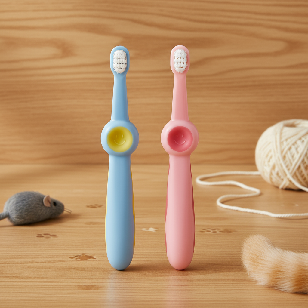 Cat Soft Bristle Toothbrush - Gentle Oral Care, Anti-Shedding Bristles