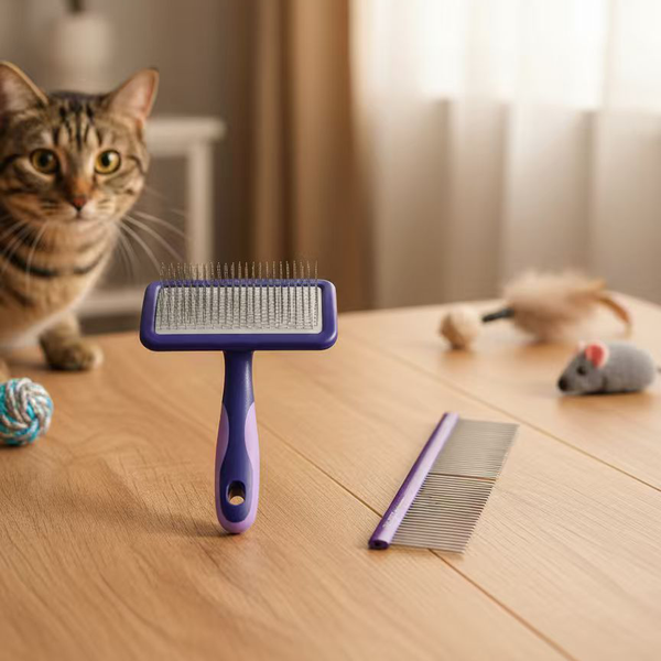 Pet Comb Set (Soft Pin Comb + Rake Comb)