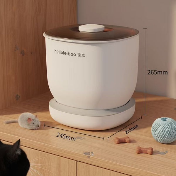 Cat Food Storage Container - Rotatable, Airtight, Anti-Tamper