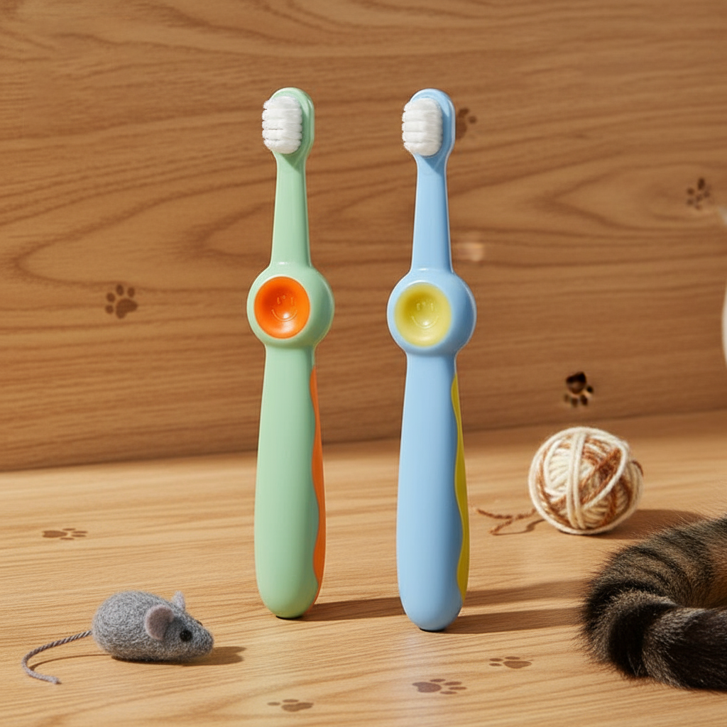 Cat Soft Bristle Toothbrush - Gentle Oral Care, Anti-Shedding Bristles