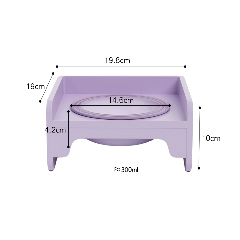 Square Dual-Ceramic Cat Bowl Set - Anti-Tip, Leak-Proof