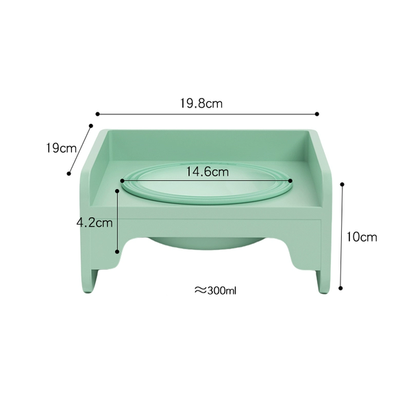 Square Dual-Ceramic Cat Bowl Set - Anti-Tip, Leak-Proof