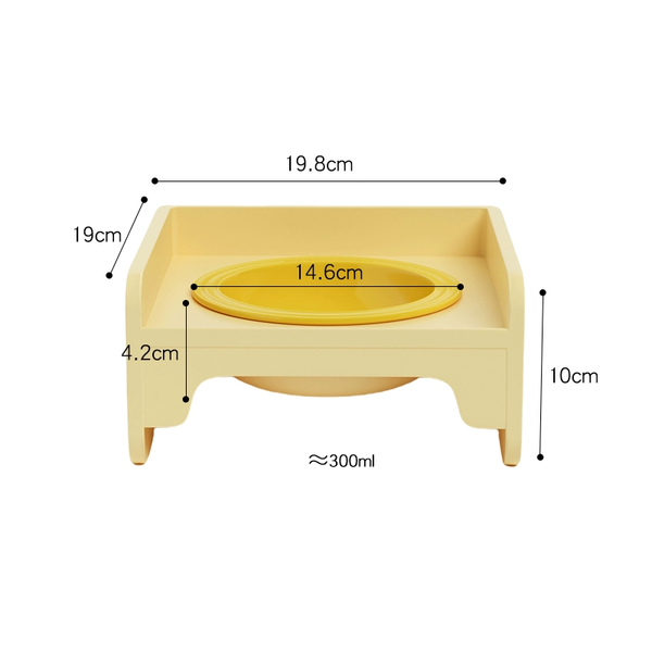 Square Dual-Ceramic Cat Bowl Set - Anti-Tip, Leak-Proof